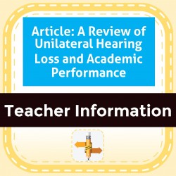 Article: A Review of Unilateral Hearing Loss and Academic Performance